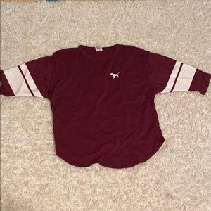 Oversized striped pink T shirt